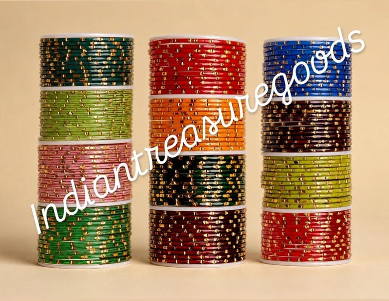 Traditional 12 Color Multicolor Lovely Glass Bangle Set For Women & Girls Bangle Size-2.4, 2.6, 2.8 Free Shipping image 2