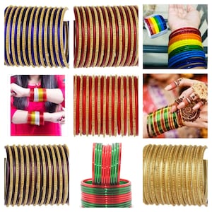 24 Pieces Multicolor Daily Wear Glossy Glass Bangle Set For Women And Girls, Bangle Size-2.4,2.6,2.8 Inch Free Shipping