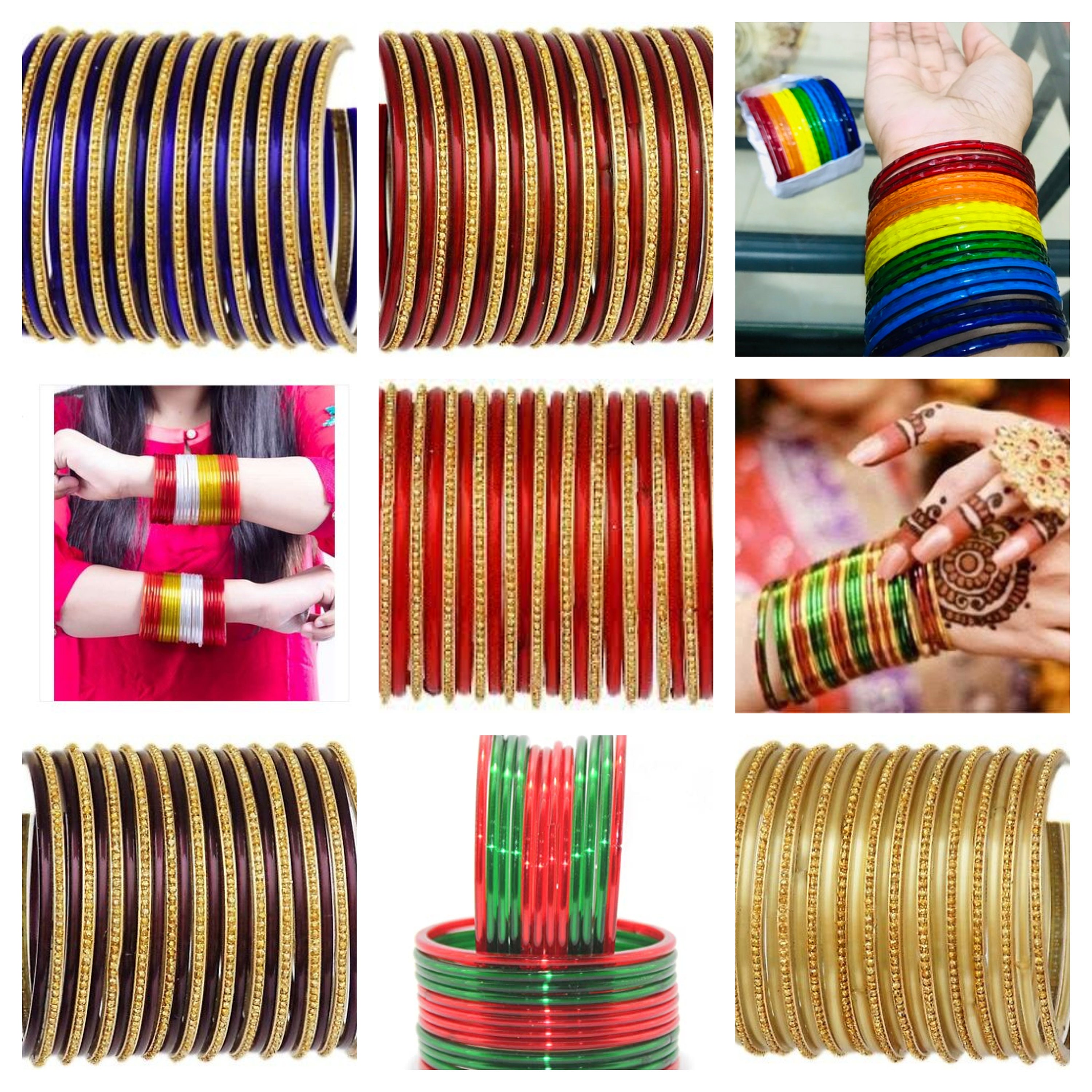 【2025年】エレガントファッションを上品に着 24 Pieces Multicolor Daily Wear Glossy Glass Bangle Set for アクセサリー