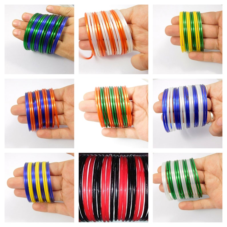 2.6,2.8 12 Pieces Good Quality Beautiful Multi Color Simple Plain Indian Glass Bangle Set For Women /& Girl/'s Free Shipping Bangle Size-2.4
