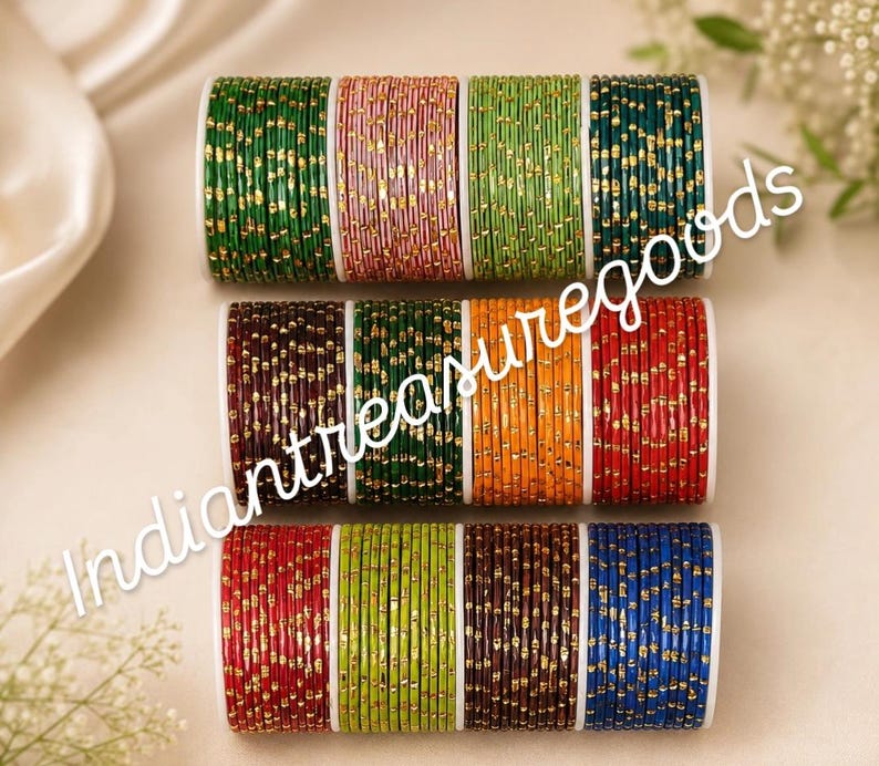 Traditional 12 Color Multicolor Lovely Glass Bangle Set For Women & Girls Bangle Size-2.4, 2.6, 2.8 Free Shipping image 1