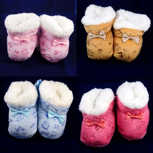 1 Pairs Warm Soft Baby Booties For Girls/Boys Toe To Heel Length Booties Pack Of 1(0-1 Year) free shipping
