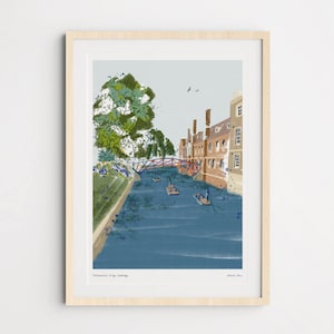 Mathematical Bridge, Queens&#39; College, Cambridge University, Art Print