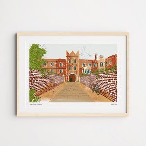 Jesus College, Universiteit van Cambridge, kunstafdruk