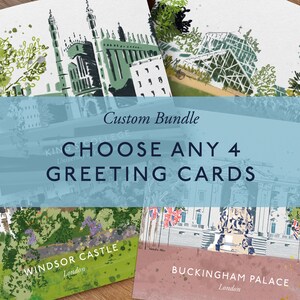 Pack of 4 - Cambridge / London, Greeting Cards Bundle