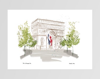 Paris City Print Arc De Triomphe France Art Digital Printable - Etsy