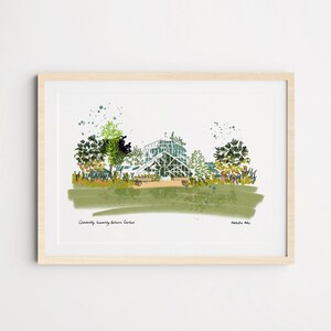 Botanische tuin van de Universiteit van Cambridge, kunstprint