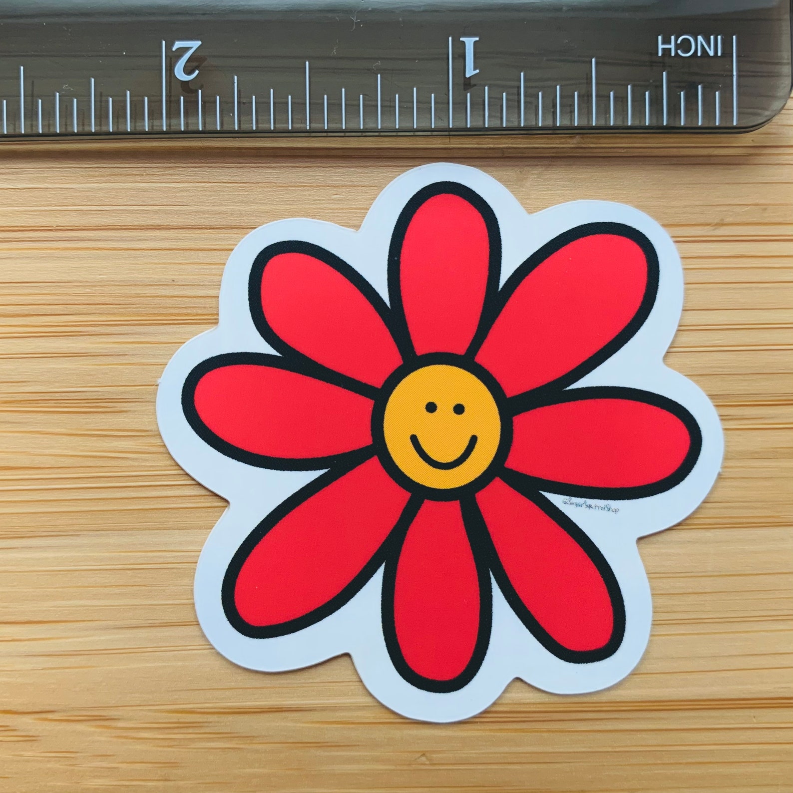 Smiley Face Flower Sticker Smiley Face Cute flower Etsy