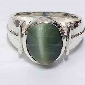 Natural  Cat&#39;S Eye 5.7 Caret Ring 925 Sterling silver Ring-Handmade Ring For Men & Women Anniversary Gift,Birthday Gift Ring Christmas Gift.