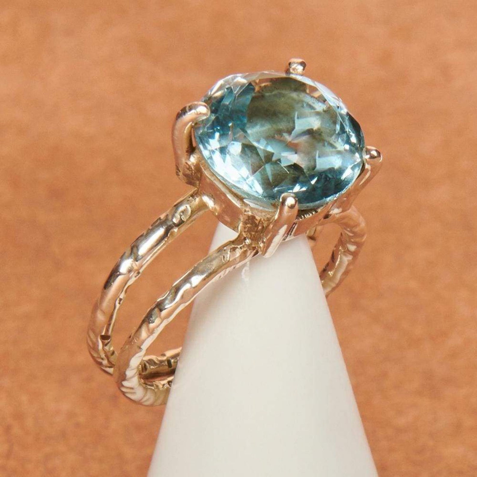 Natural Blue Zircon Ring 4 Carat 925 Sterling Silver Ring - Etsy