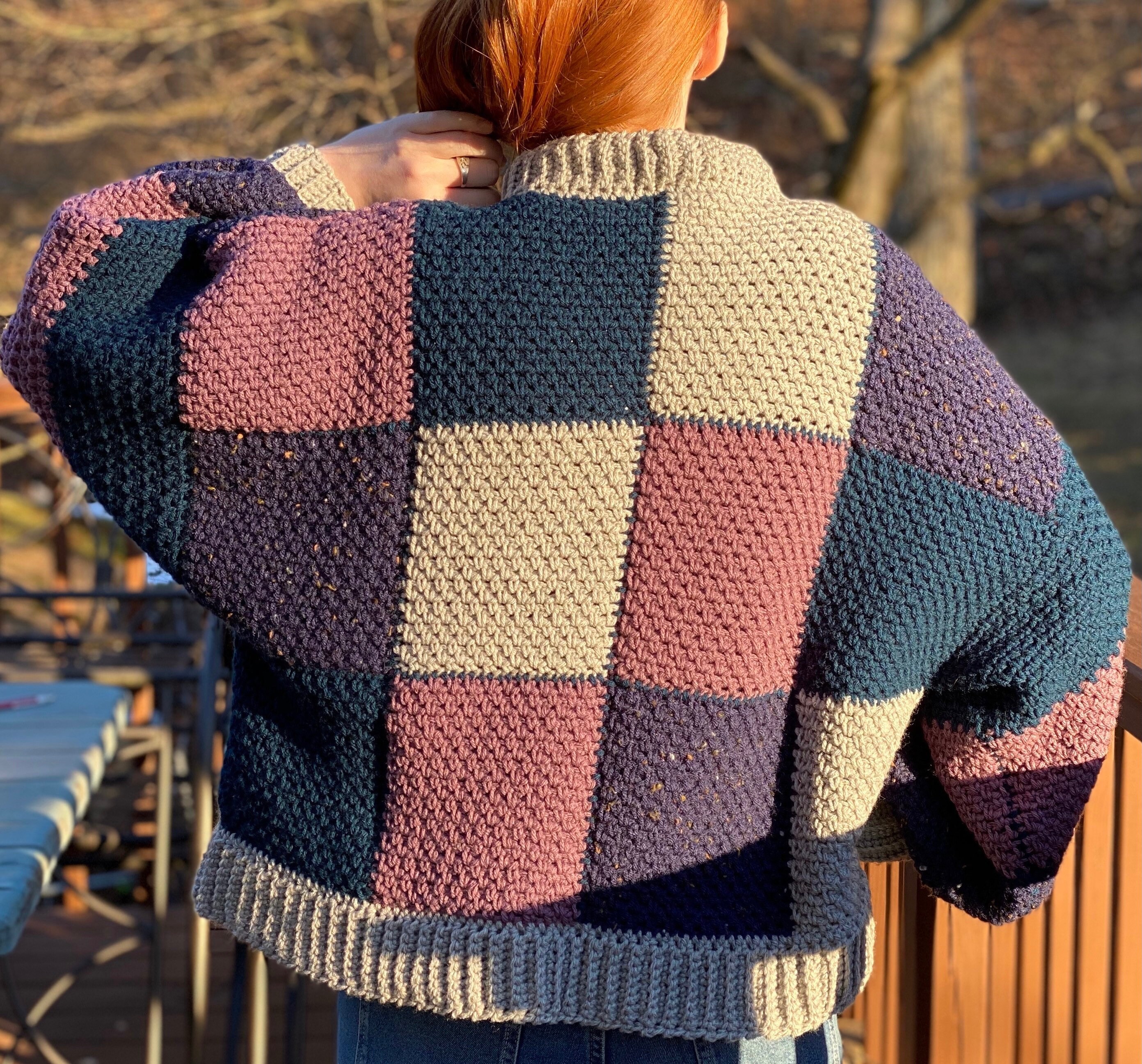 Cropped Patchwork Oversize Sweater Etsy