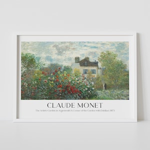 Claude Monet - The Artist&#39;s Garden in Argenteuil | Printable Wall Art | Digital Download | Monet Exhibition | Garden Poster