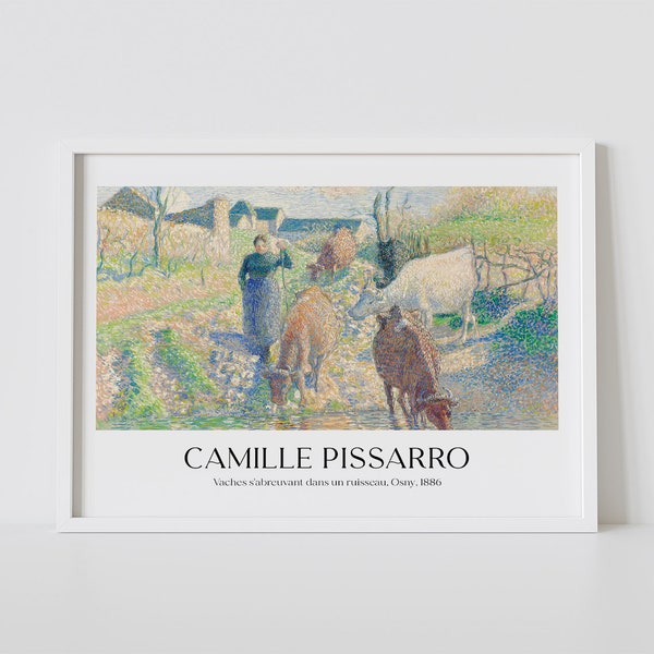 Camille Pissarro - Vaches s'abreuvant dans un ruisseau, Osny | Digital Download