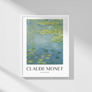 Claude Monet - Water Lilies | Printable Wall Art | Digital Download | Monet Exhibition | Garden Poster