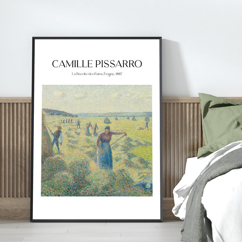 Tableau Toile Camille Pissarro - Meules De Foin, Matin, Éragny - Prêt à Accrocher