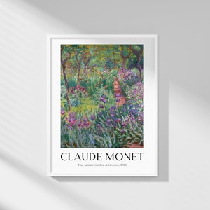 Claude Monet - The Artist&#39;s Garden at Giverny | Printable Wall Art | Digital Download | Monet Exhibition