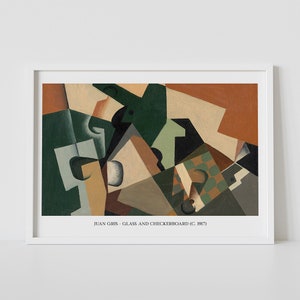 Juan Gris - Glass and Checkerboard | Printable Wall Art | Digital Download | Art Exhibition