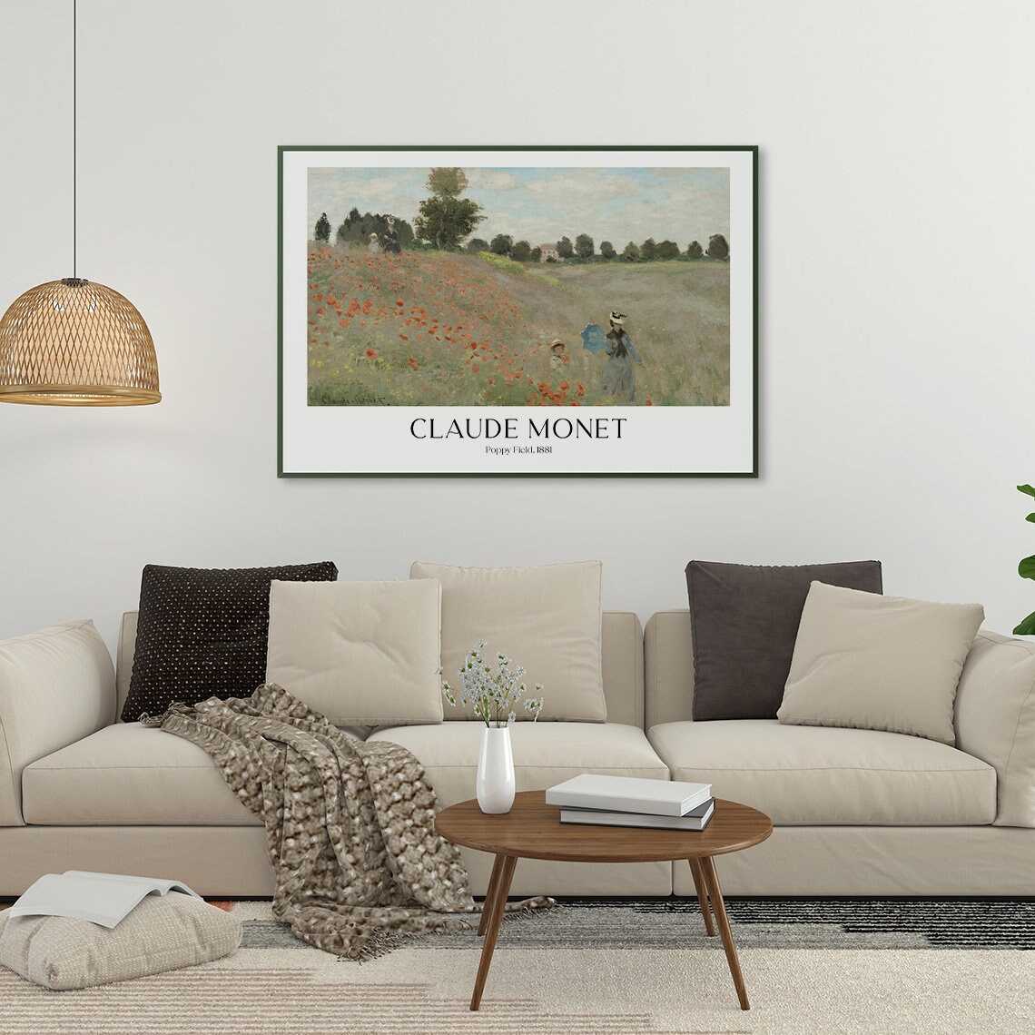 Claude Monet Poppy Field Printable Wall Art Digital Download Monet