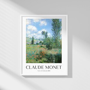 Claude Monet - View of Vetheuil | Printable Wall Art | Digital Download | Monet Exhibition | Garden Poster