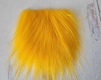 6 Pk / 12 Pk / 24 Pk Yellow Gold Fur Gold Tinsel Pre-cut Gnome Beard - Long Pile Gnome Fur - Gnome Hair - DIY Gnome Supplies -- Multi Packs