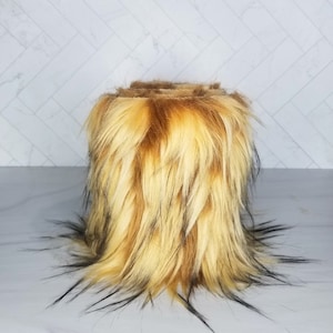 Coyote Multi Luxury Faux Fur Trim - Gnome Craft Fur - Handmade Gnomes Fur - Faux Fur Precut Roll - 60 inch Fur Trim - 5 Inch Fur - 5 feet