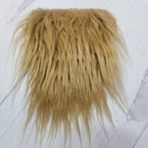 Confezione da 6 / 12 confezioni / 24 confezioni di barba di gnomo pretagliata color cammello - pelliccia di barba di gnomo - tessuto di pelliccia sintetica per artigianato - confezioni multiple di pelliccia sintetica a pelo lungo