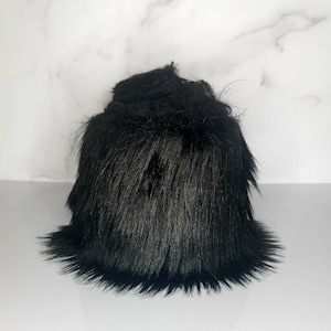 Midnight Black Luxury Faux Fur Trim - Gnome Craft Fur - Handmade Gnomes Fur - Faux Fur Precut Roll - 60 inch Fur Trim - 5 Inch Fur - 5 Feet