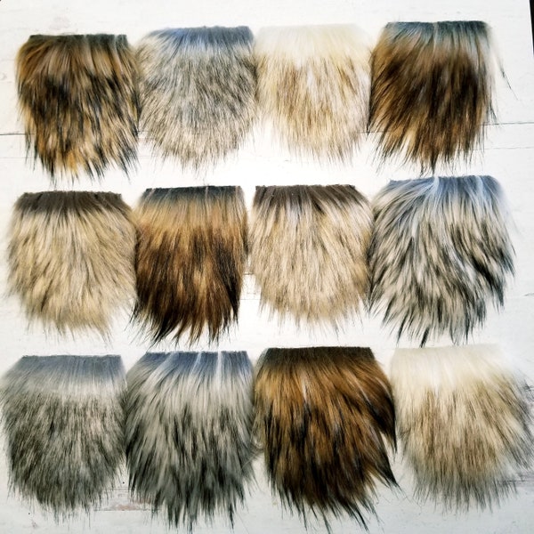 Winter Wolf Faux Fur 12 Pack - Precut Gnome Beards Mystery Grab Bag - Luxury Faux Fur - Gnome Hair - Gnome Making Supplies - DIY Crafts