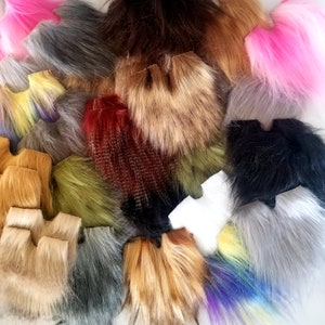 Random Scrap Faux Fur Pieces - Miscut Gnome Beards -  Random Scrap Faux Fur Pieces - Defective Beards - DIY Gnome Supplies - Craft Fur