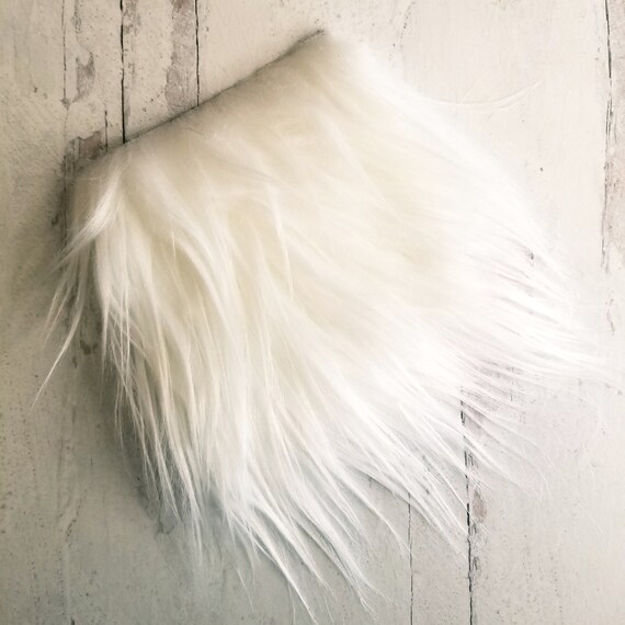 Pre-cut XL 5 Inch Pure White Pom Pom Squares Luxury Faux Fur