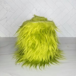Grinchy Green Luxury Faux Fur Trim - Gnome Craft Fur - Handmade Gnomes Fur - Faux Fur Precut Roll - 60 inch Fur Trim - 5 Inch Trim - 5 feet