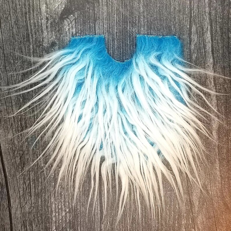 DIY Gnome Supplies Gnome Pre-cut Gnome Beard 1 Wooden Nose Beard Hair Handmade Gnome Azure Blue Frost Gnome Beard Faux Fur