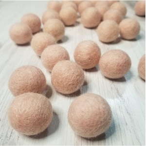 10 Pack Flesh Pom Balls - Wool Felt Gnome Noses - Wholesale Pom Pom Balls - Felt Ball Garland - Craft Supplies - Wool Felt Ball - 2.5cm Ball