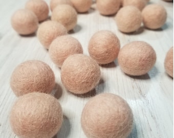 10 Pack Flesh Pom Balls - Wool Felt Gnome Noses - Wholesale Pom Pom Balls - Felt Ball Garland - Craft Supplies - Wool Felt Ball - 2.5cm Ball