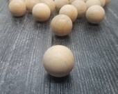 3 Pack - 1 Inch Solid Round Wooden Balls - 1 Inch Gnome Noses - DIY Gnome Supplies - Craft Kits - Gnome Accessories - Natural - Birch Wood