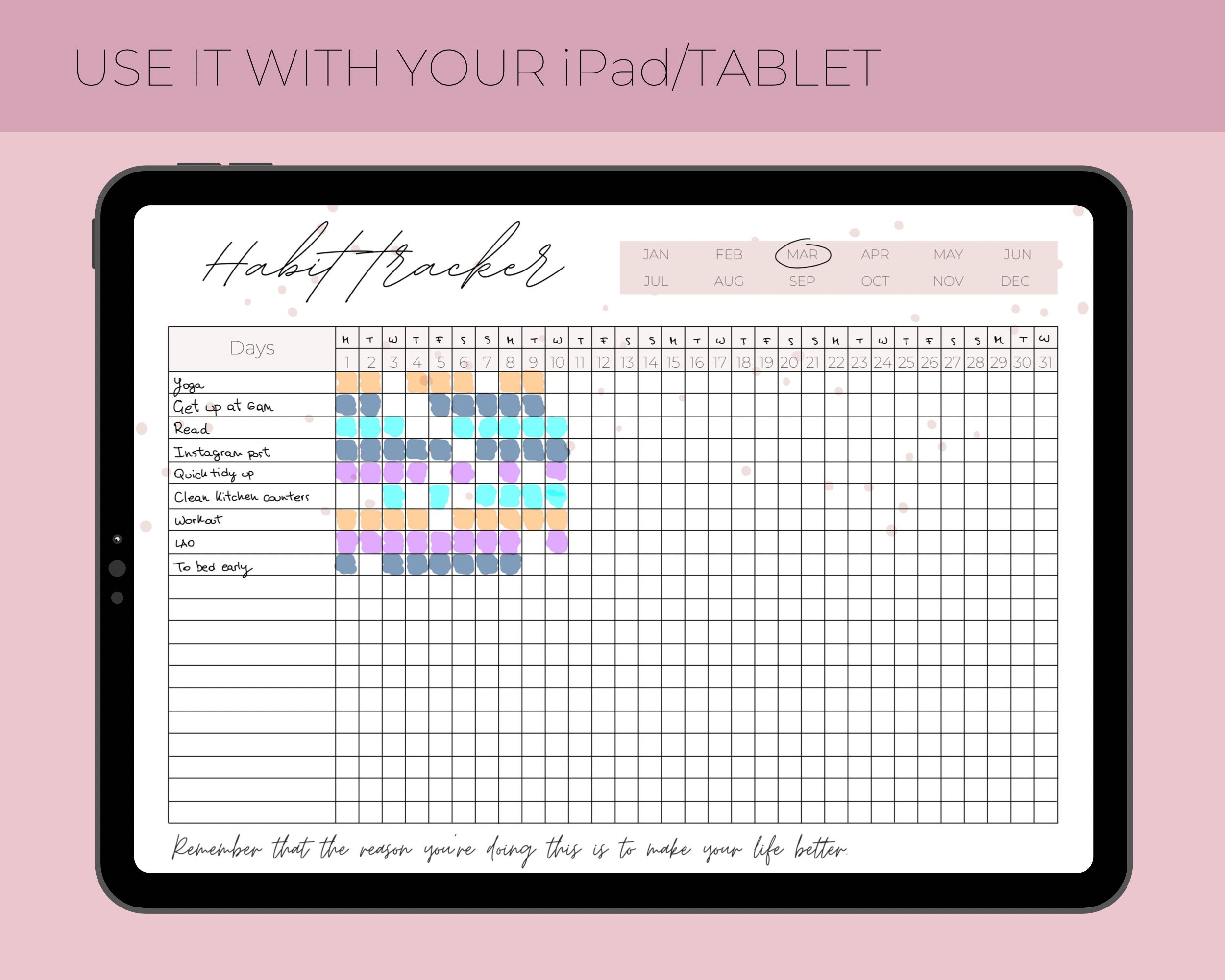 Daily Habit Tracker PRINTABLE Bujo Habit Tracker Goal | Etsy