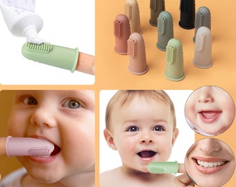 Cepillo de dientes de dedo, cepillo de dientes de bebé, cepillo de dientes de silicona, cepillo de dientes de bebé de silicona, regalo de bebé, regalo de baby shower, cepillo de dientes para niños pequeños, dental para bebés