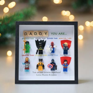 Gepersonaliseerde Vaderdag fotolijst, jij bent mijn superheld, cadeau voor papa, superheld vader, gepersonaliseerde fotolijst, cadeau familieverjaardag