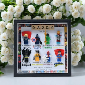 Personalized Father&#39;s Day photo frame, you are my superhero, gift for dad, superhero dad, personalized photo frame, family anniversary gift
