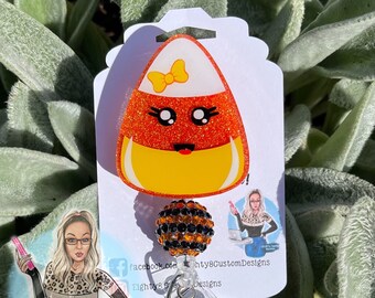 Candy Corn Retractable Badge Reel