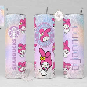 Kawaii Melody  | tumbler design | 20 oz straight tumbler design sublimation image | tumbler wrap Kawaii sublimation| png
