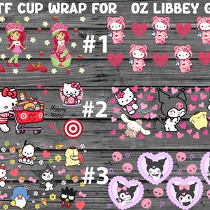 Ready To Use Cartoon  UV Libbey Cup Wrap 16oz | Ready To Ship | UV DTF Wraps | Libbey Cup Wraps |
