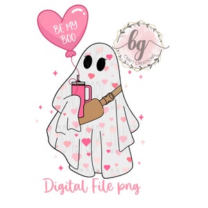 Valentines day | Be my boo | Valentines Ghost Png | Digital