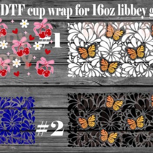 Ready To Use Cartoon  UV Libbey Cup Wrap 16oz | Ready To Ship | UV DTF Wraps | Libbey Cup Wraps |