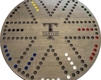 Marbles Board Pine or Maple Double-Sided 4+6 player   Marbles and Card Game
