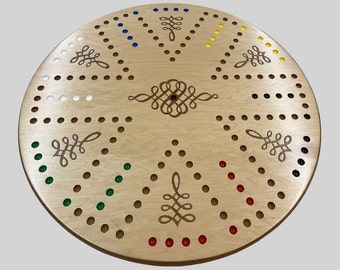 Marbles Board Beautiful Maple Veneer 4&6 player - Marbles and Card Game