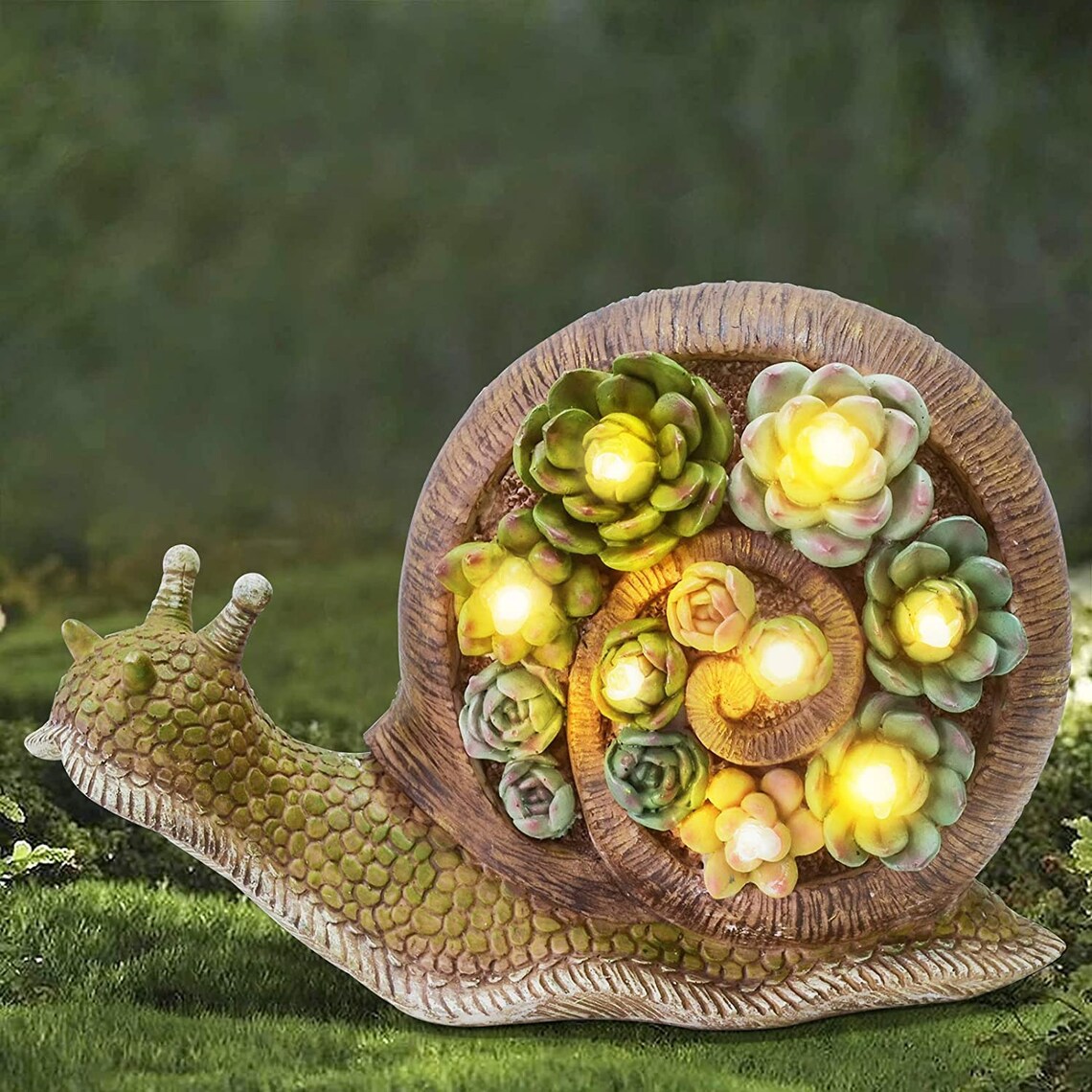 Garden Statue Snail Figurine with Solar LED Lights Light16 Etsy