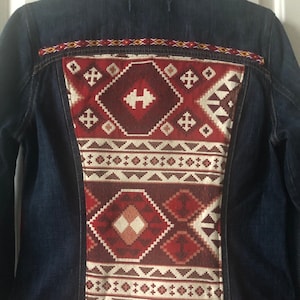 Veste en jean rouge Engine vintage