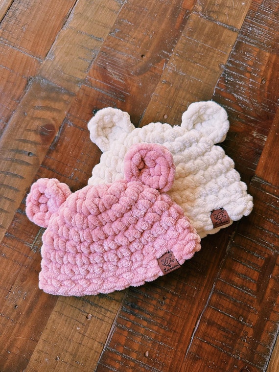 Gorro de bebé de crochet hecho a mano recién nacido 0-3 meses