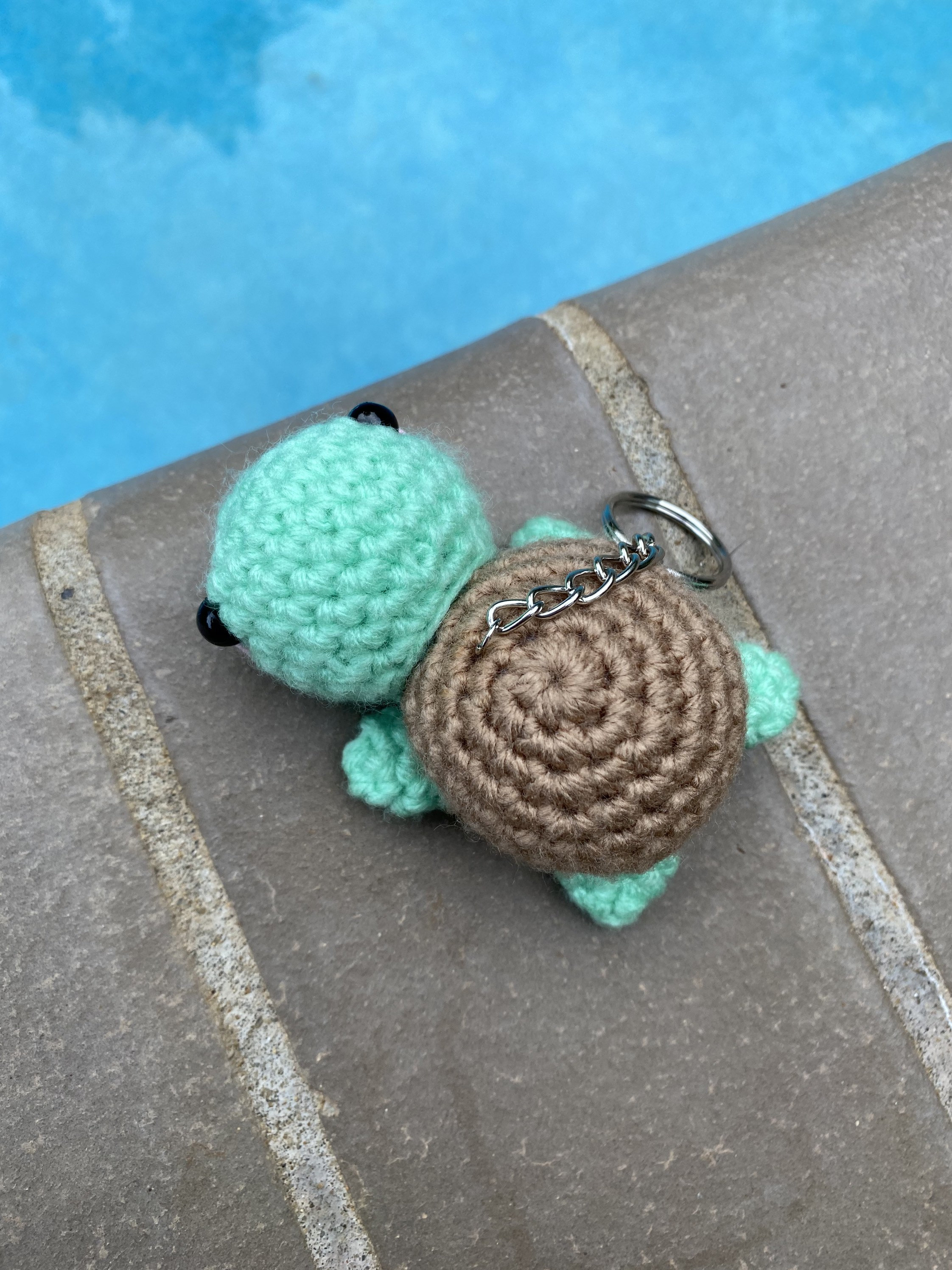 Crochet Turtle Plushie Keychain Etsy